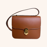 Eynou Aura Bag – Handcrafted in Brown Full-Grain Leather with Gold Accents